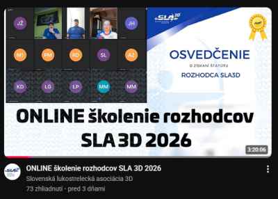 Noví rozhodcovia SLA 3D pre obdobie 2026-2027